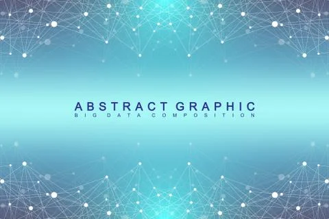 Geometric graphic background molecule and communication. Big data complex with Illustrazione stock