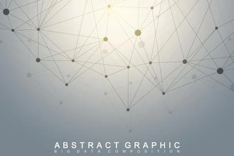 Geometric graphic background molecule and communication. Big data complex with Illustrazione stock