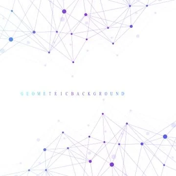 Geometric graphic background molecule and communication. Big data complex with Stock Illustration