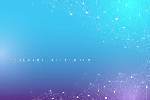 Geometric graphic background molecule and communication. Big data complex with 스톡 일러스트