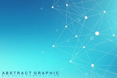 Geometric graphic background molecule and communication. Big data complex with Illustrazione stock