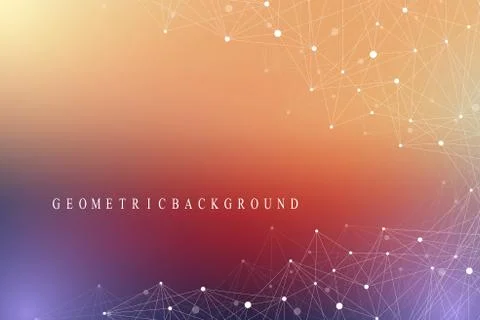 Geometric graphic background molecule and communication. Big data complex with Stock Illustration