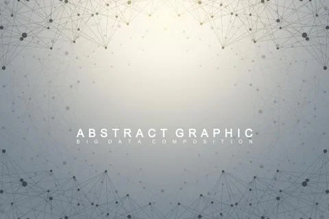 Geometric graphic background molecule and communication. Big data complex with Stock Illustration