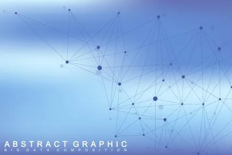Geometric graphic background molecule and communication. Big data complex with Stock Illustration