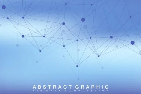 Geometric graphic background molecule and communication. Big data complex with Illustrazione stock