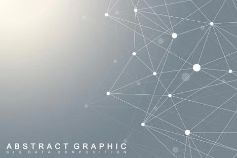 Geometric graphic background molecule and communication. Big data complex with Stock Illustration