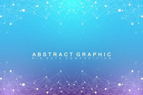 Geometric graphic background molecule and communication. Big data complex with Stock Illustration