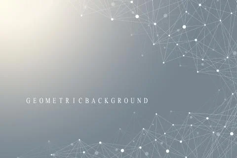 Geometric graphic background molecule and communication. Big data complex with Illustrazione stock
