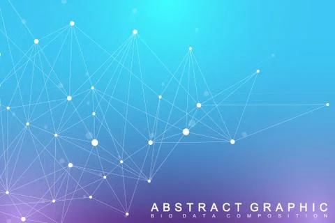 Geometric graphic background molecule and communication. Big data complex with Illustrazione stock
