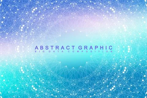 Geometric graphic background molecule and communication. Big data complex with Stock Illustration