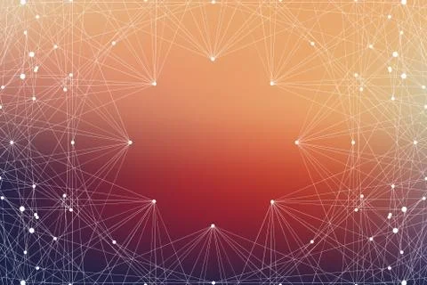 Geometric graphic background molecule and communication. Big data complex with 스톡 일러스트