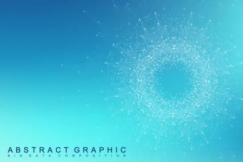Geometric graphic background molecule and communication. Big data complex with Illustrazione stock