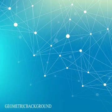 Geometric graphic background molecule and communication. Big data complex with Stock Illustration