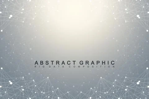 Geometric graphic background molecule and communication. Big data complex with Illustrazione stock