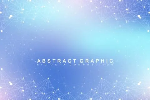 Geometric graphic background molecule and communication. Big data complex with イラスト素材