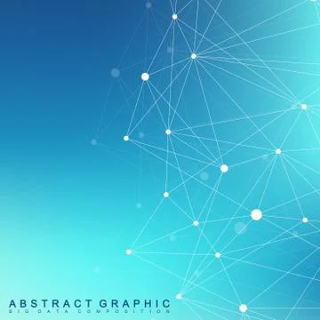 Geometric graphic background molecule and communication. Big data complex with Illustrazione stock