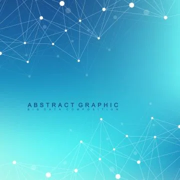 Geometric graphic background molecule and communication. Big data complex with Stock Illustration