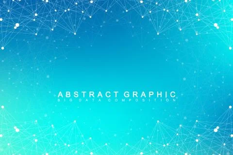 Geometric graphic background molecule and communication. Big data complex with Stock Illustration