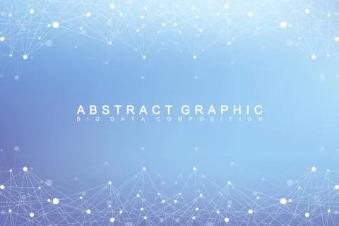 Geometric graphic background molecule and communication. Big data complex with Illustrazione stock