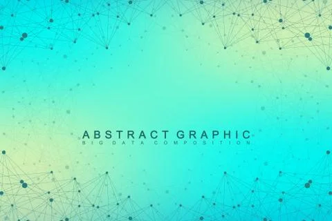 Geometric graphic background molecule and communication. Big data complex with Illustrazione stock
