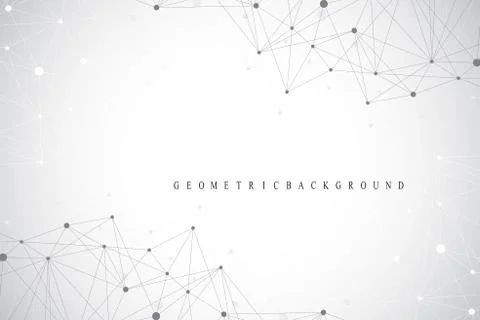 Geometric graphic background molecule and communication. Big data complex with 스톡 일러스트
