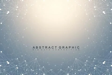 Geometric graphic background molecule and communication. Big data complex with Stock Illustration