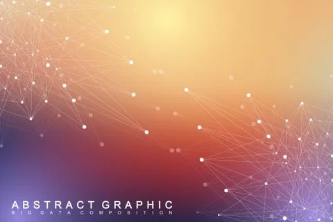 Geometric graphic background molecule and communication. Big data complex with イラスト素材