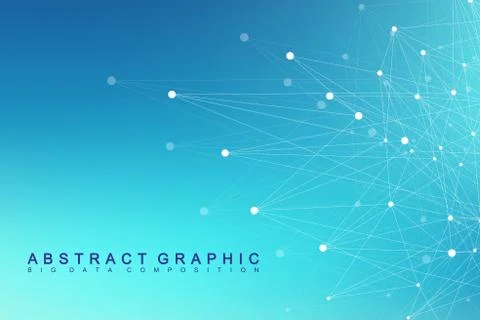 Geometric graphic background molecule and communication. Big data complex with 스톡 일러스트