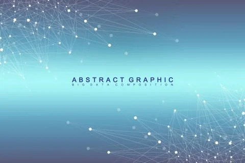 Geometric graphic background molecule and communication. Big data complex with Stock Illustration