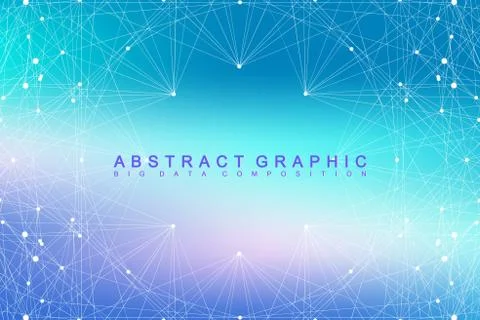 Geometric graphic background molecule and communication. Big data complex with イラスト素材