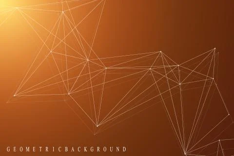 Geometric graphic background molecule and communication. Big data complex with Stock Illustration
