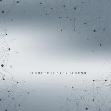 Geometric graphic background molecule and communication. Big data complex with Stock Illustration