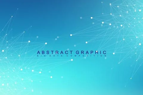 Geometric graphic background molecule and communication. Big data complex with Stock Illustration