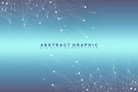 Geometric graphic background molecule and communication. Big data complex with Illustrazione stock