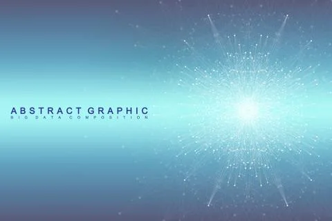 Geometric graphic background molecule and communication. Big data complex with Stock Illustration