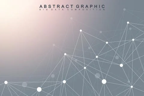 Geometric graphic background molecule and communication. Big data complex with 스톡 일러스트