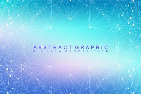 Geometric graphic background molecule and communication. Big data complex with 스톡 일러스트