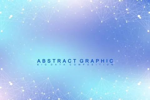 Geometric graphic background molecule and communication. Big data complex with Stock Illustration