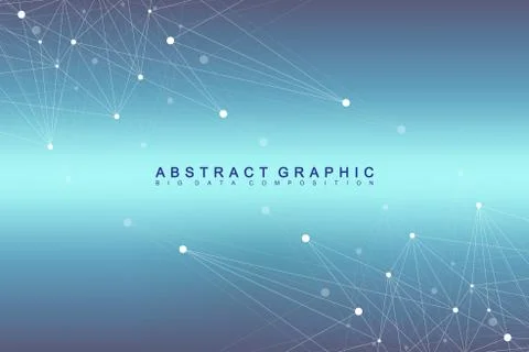 Geometric graphic background molecule and communication. Big data complex with Illustrazione stock