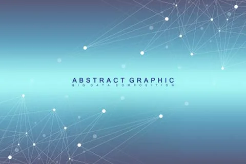 Geometric graphic background molecule and communication. Big data complex with Stock Illustration