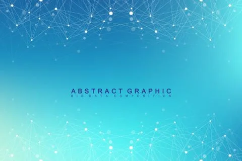 Geometric graphic background molecule and communication. Big data complex with Stock Illustration