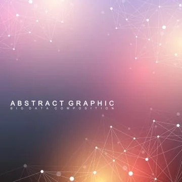 Geometric graphic background molecule and communication. Big data complex with 스톡 일러스트
