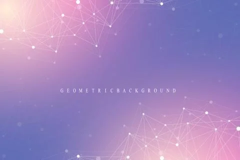 Geometric graphic background molecule and communication. Big data complex with Illustrazione stock
