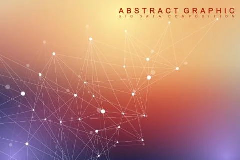 Geometric graphic background molecule and communication. Big data complex with 스톡 일러스트