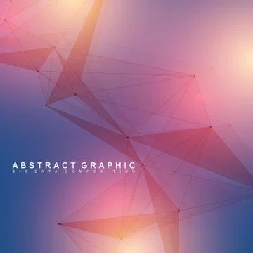 Geometric graphic background molecule and communication. Big data complex with Stock Illustration