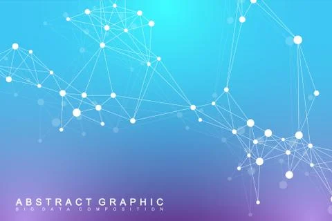 Geometric graphic background molecule and communication. Big data complex with イラスト素材