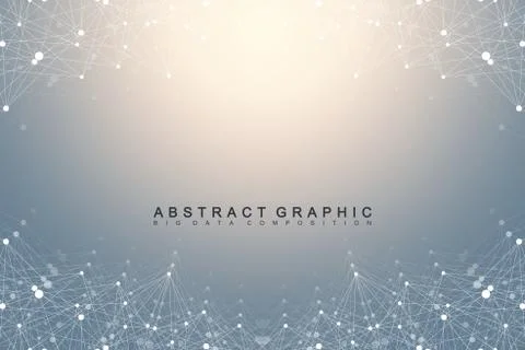 Geometric graphic background molecule and communication. Big data complex with 스톡 일러스트