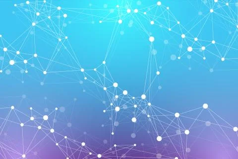 Geometric graphic background molecule and communication. Big data complex with Illustrazione stock