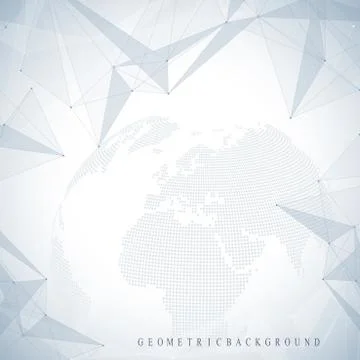 Geometric graphic background molecule and communication. Big data complex with Illustrazione stock