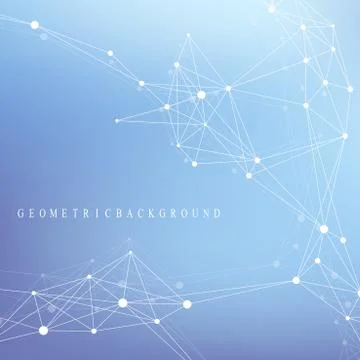 Geometric graphic background molecule and communication. Big data complex with Illustrazione stock